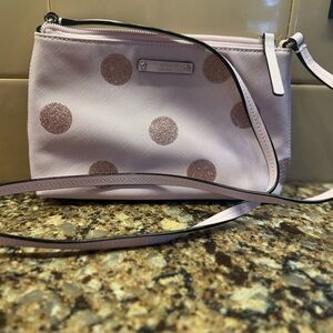 Pink polka-dot Kate Spade cross-body bag